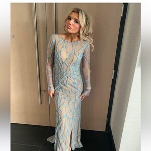 BLUE CRYSTAL DRESS SIZE 4